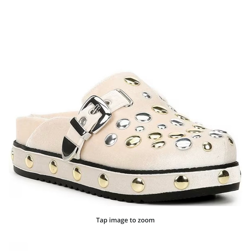 Gianni Bini Cream Studded Mules